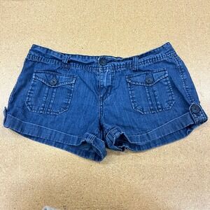 Aeropostale Denim Jean Shorts Womens Size 7/8 Blue Cuffed Casual Summer